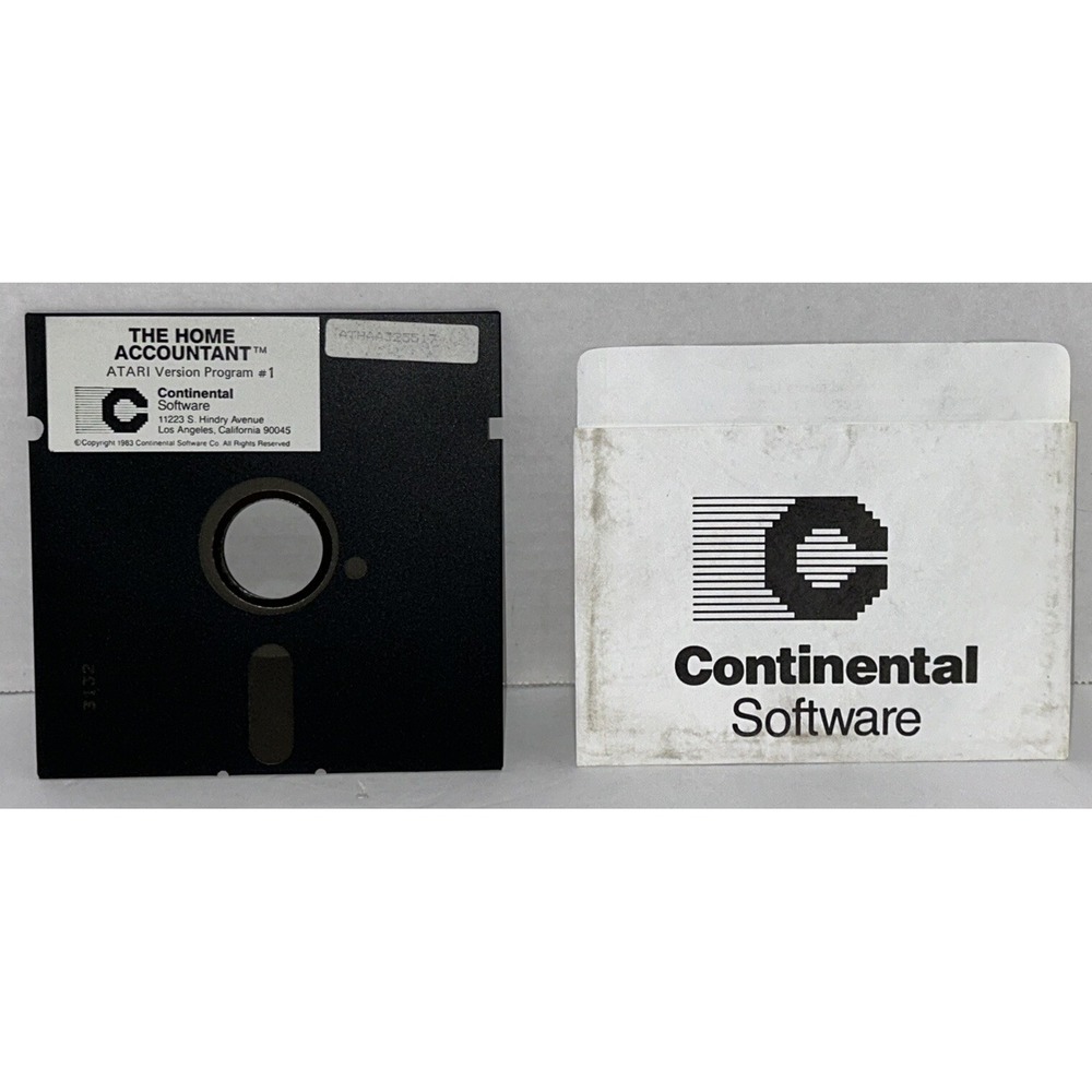 The Home Accountant By Atari‎ 5.25" Floppy Disk Version 1 Continental 1983 Rare